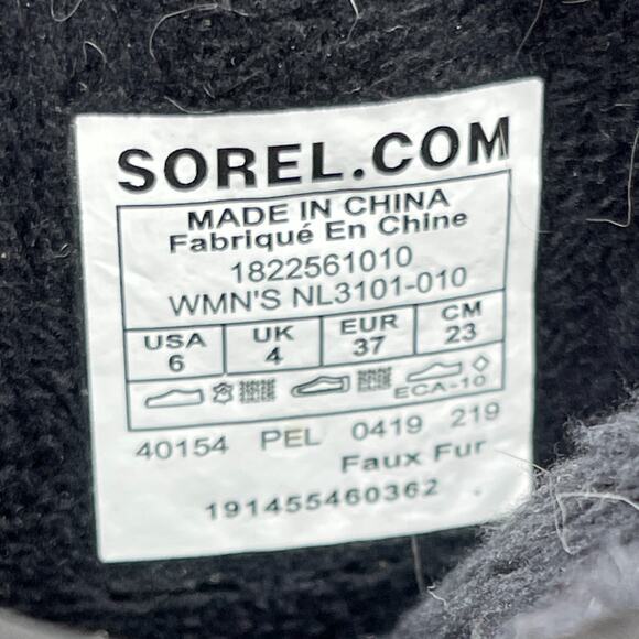 Sorel Kinetic Boots Womens Size 6 Black Waterproof Insulated Snow Winter Shoes - Picture 8 of 8